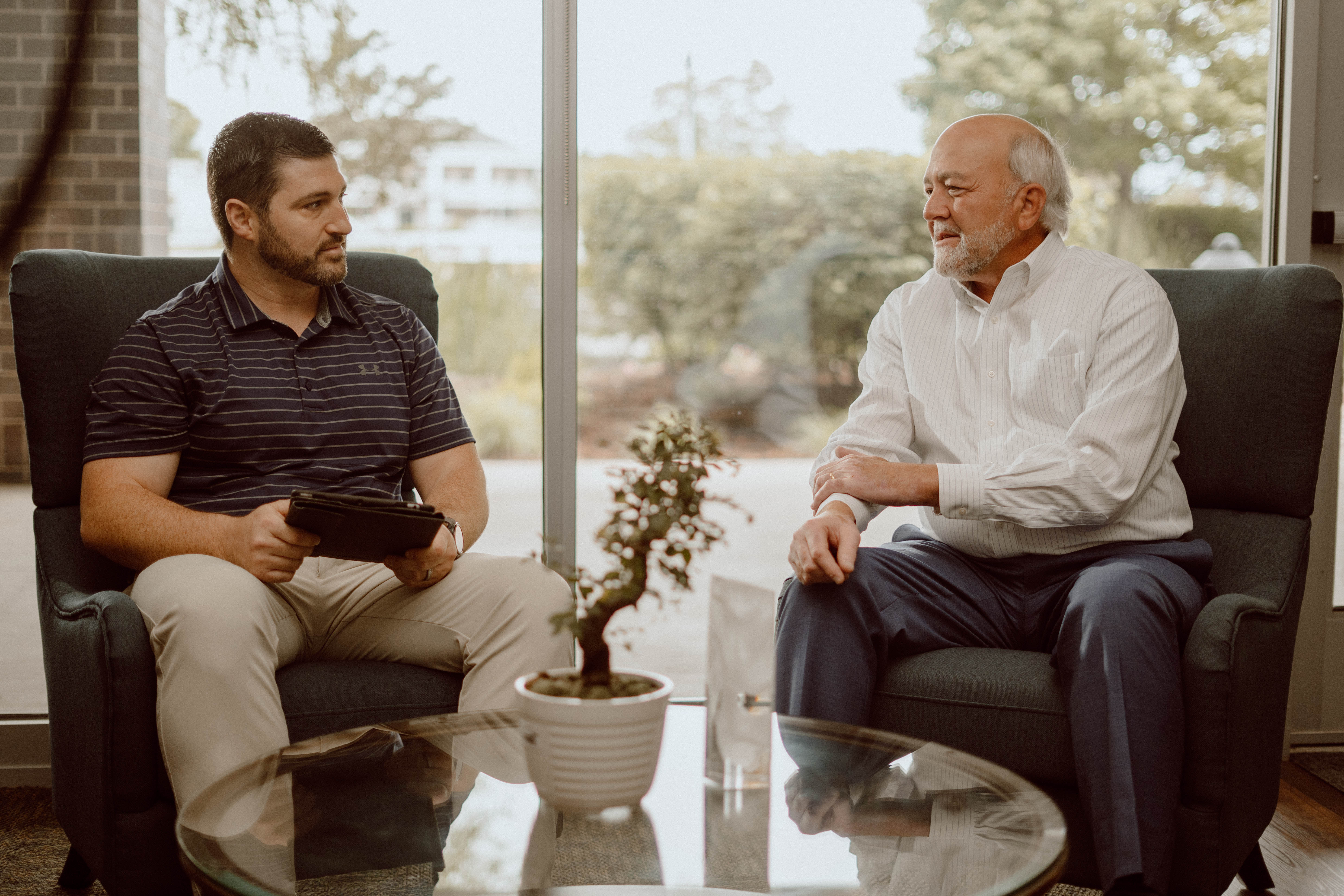 Financial advisor meeting with client