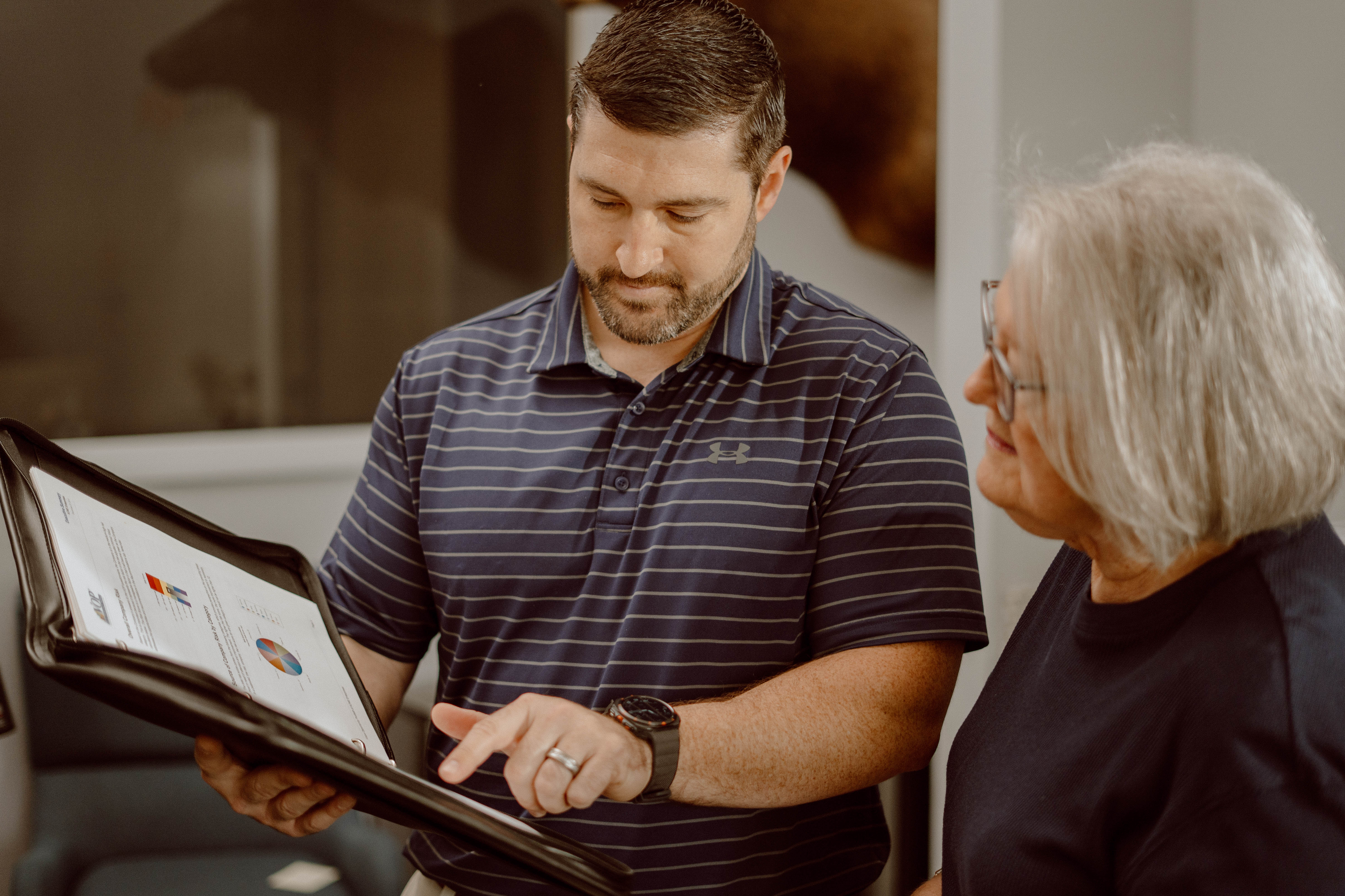 StewardRight advisor reviewing financial plan with client